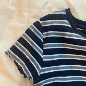 striped ribbed t-shirt cropped